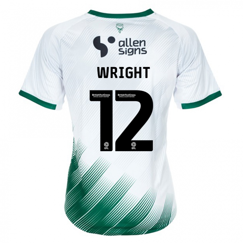 Bambino Maglia Jordan Wright #12 Bianco Kit Gara Away 2023/24 Maglietta