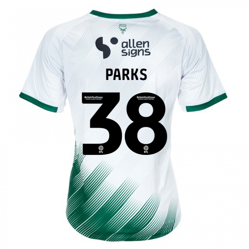 Bambino Maglia Charlie Parks #38 Bianco Kit Gara Away 2023/24 Maglietta