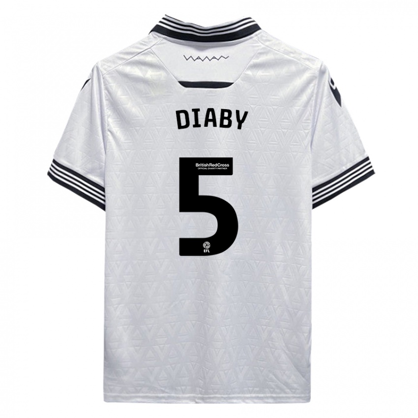 Bambino Maglia Bambo Diaby #5 Bianco Kit Gara Away 2023/24 Maglietta