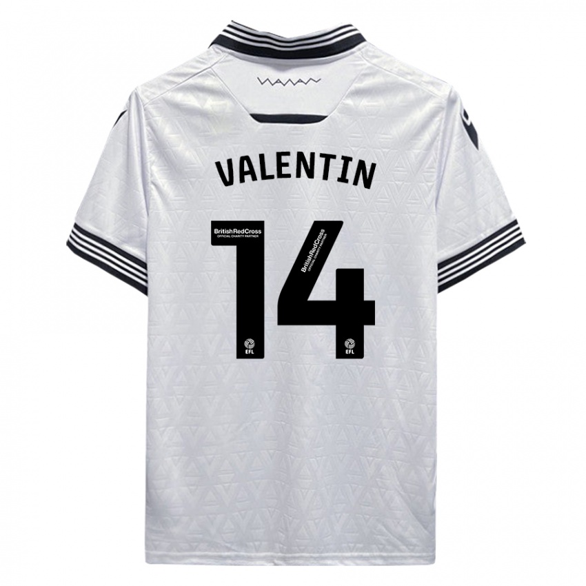 Bambino Maglia Pol Valentín #14 Bianco Kit Gara Away 2023/24 Maglietta