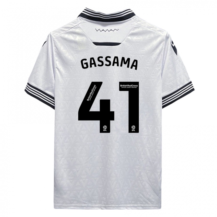 Bambino Maglia Djeidi Gassama #41 Bianco Kit Gara Away 2023/24 Maglietta