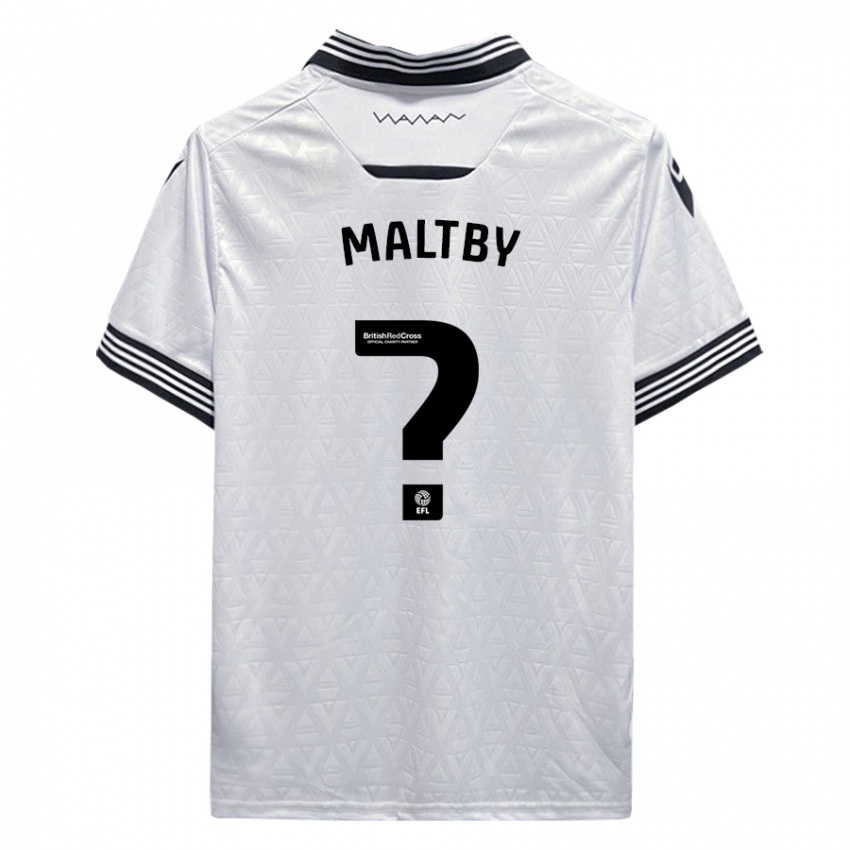 Bambino Maglia Mackenzie Maltby #0 Bianco Kit Gara Away 2023/24 Maglietta