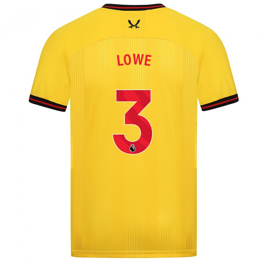 Bambino Maglia Max Lowe #3 Giallo Kit Gara Away 2023/24 Maglietta