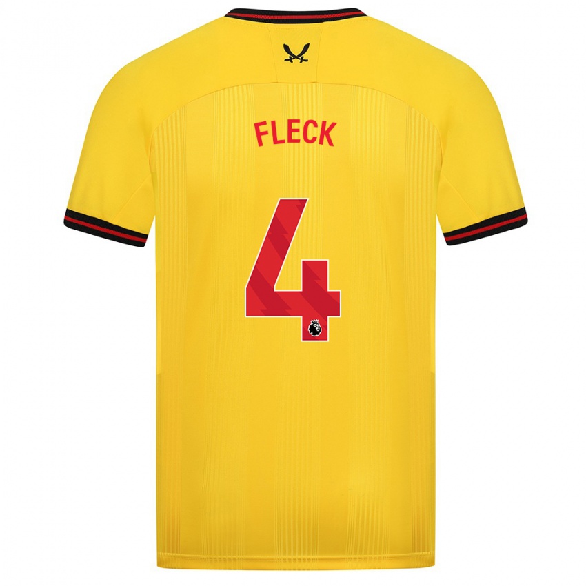 Bambino Maglia John Fleck #4 Giallo Kit Gara Away 2023/24 Maglietta