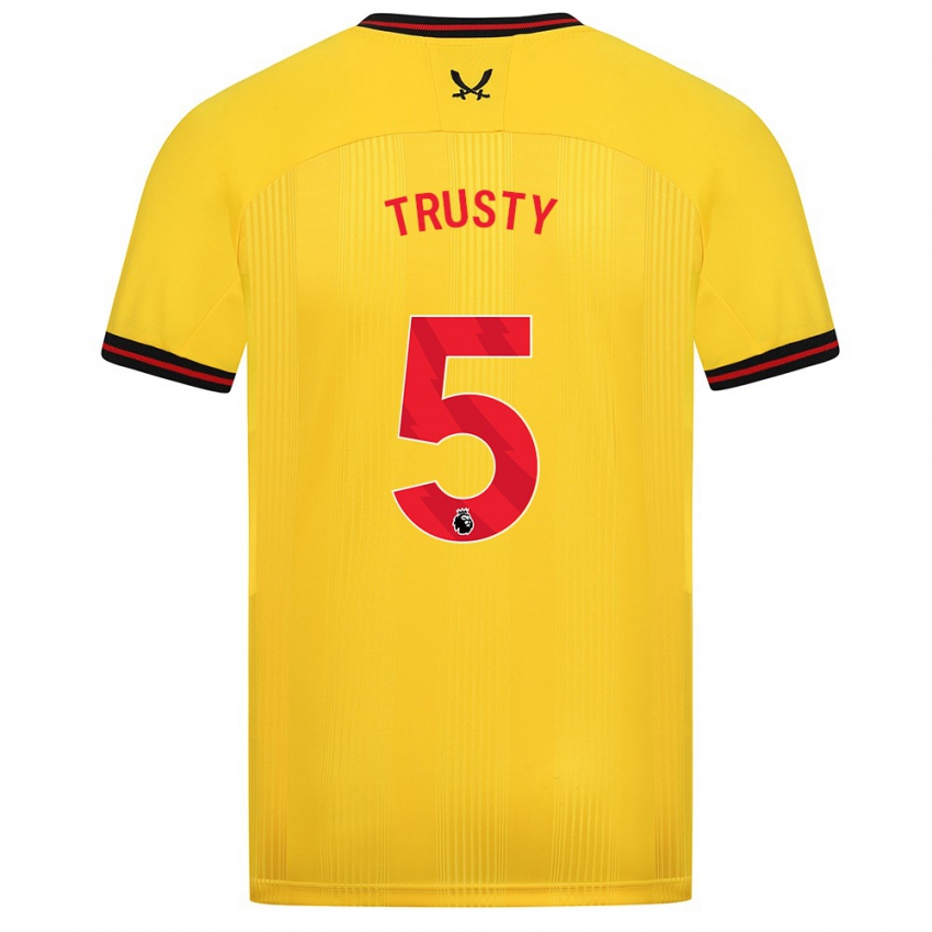 Bambino Maglia Auston Trusty #5 Giallo Kit Gara Away 2023/24 Maglietta