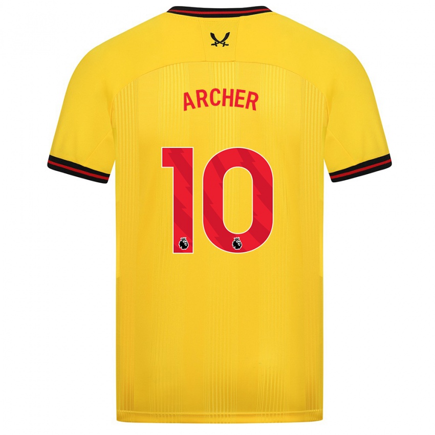 Bambino Maglia Cameron Archer #10 Giallo Kit Gara Away 2023/24 Maglietta