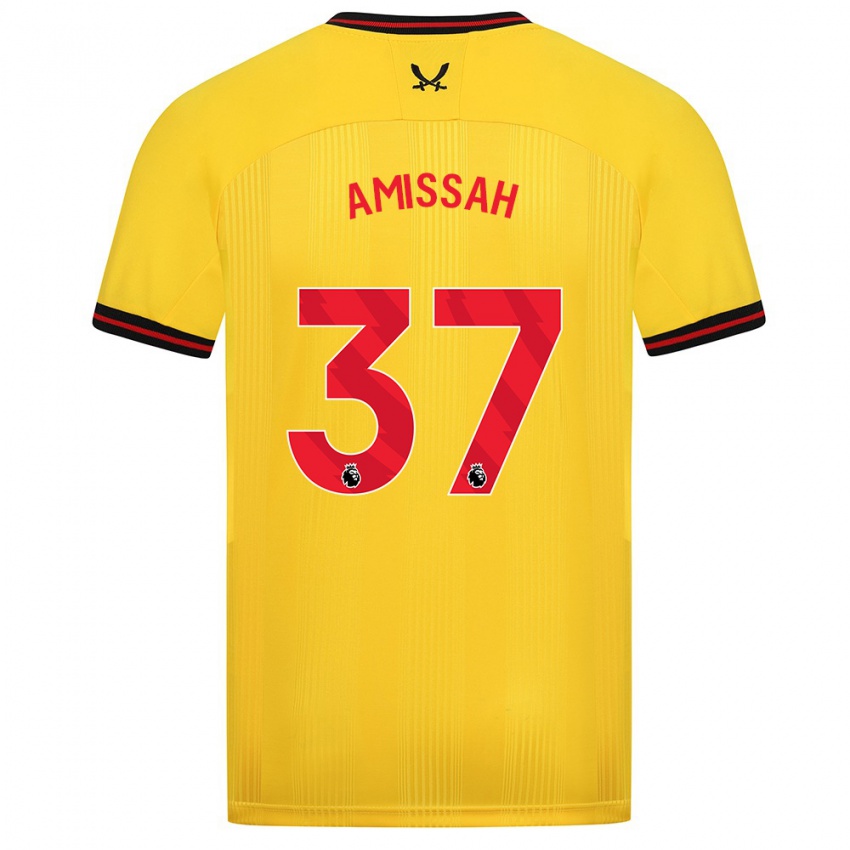 Bambino Maglia Jordan Amissah #37 Giallo Kit Gara Away 2023/24 Maglietta