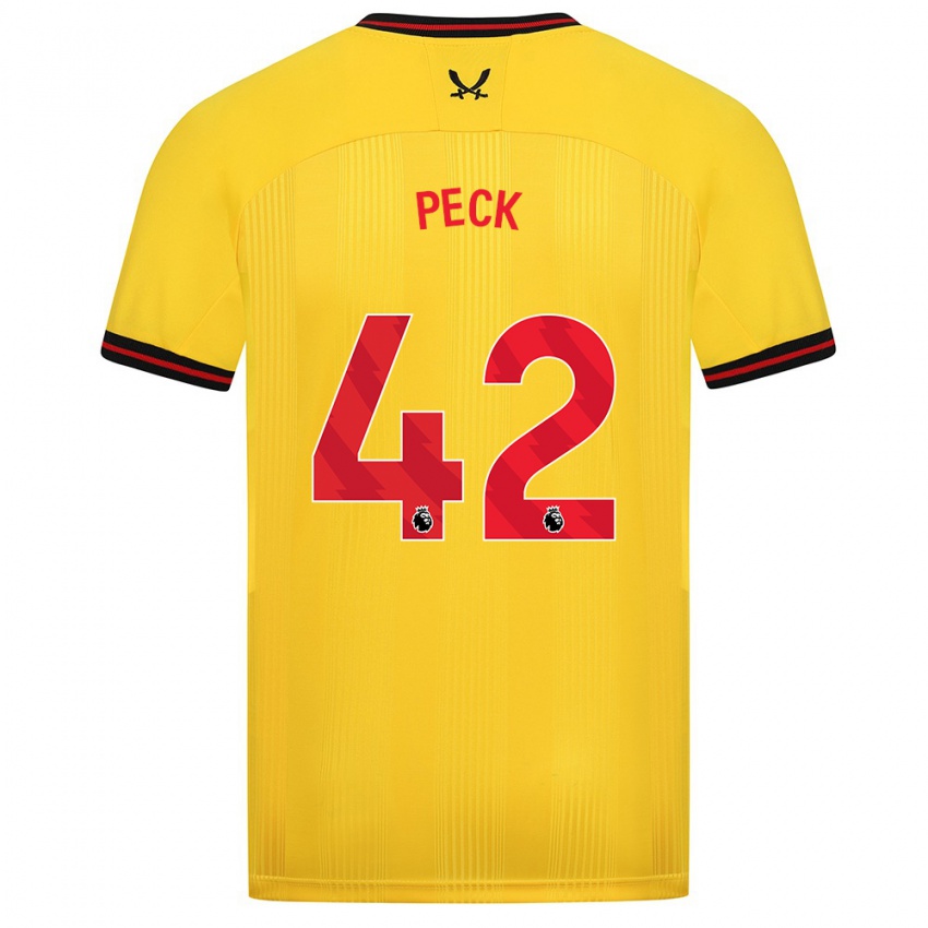 Bambino Maglia Sydie Peck #42 Giallo Kit Gara Away 2023/24 Maglietta