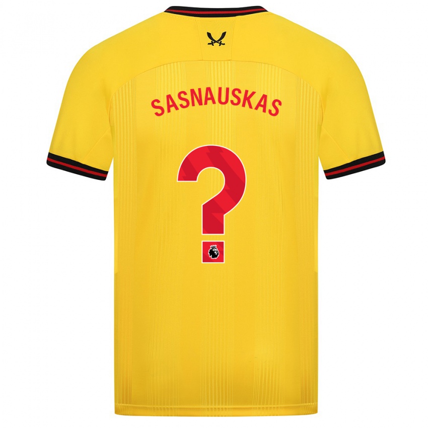 Bambino Maglia Dovydas Sasnauskas #0 Giallo Kit Gara Away 2023/24 Maglietta