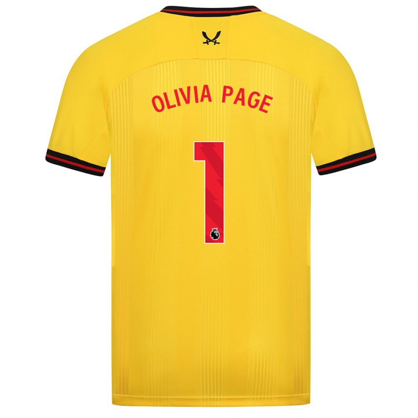 Bambino Maglia Olivia Page #1 Giallo Kit Gara Away 2023/24 Maglietta