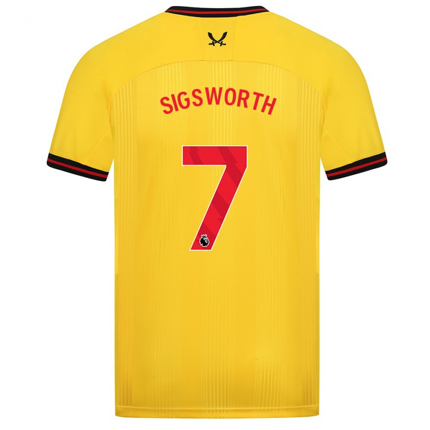 Bambino Maglia Jess Sigsworth #7 Giallo Kit Gara Away 2023/24 Maglietta