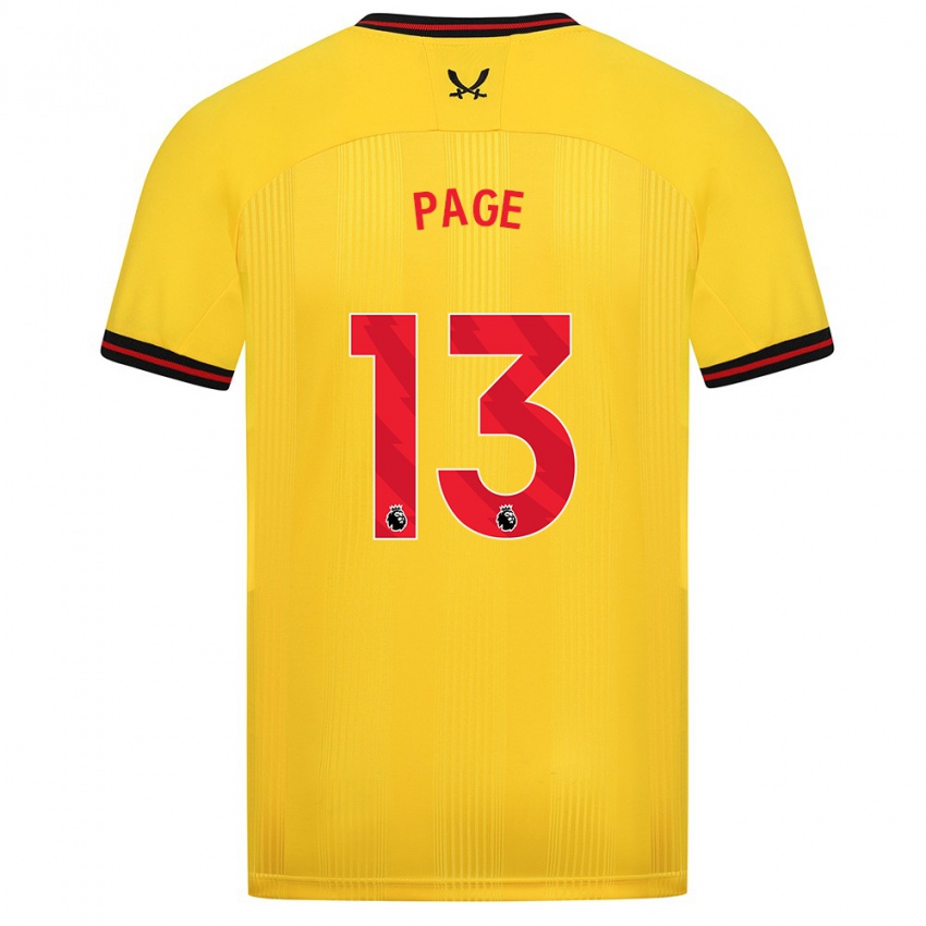 Bambino Maglia Olivia Jane Page #13 Giallo Kit Gara Away 2023/24 Maglietta