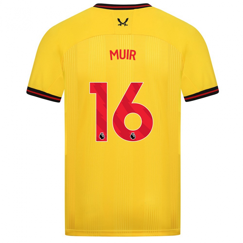 Bambino Maglia Chene Muir #16 Giallo Kit Gara Away 2023/24 Maglietta