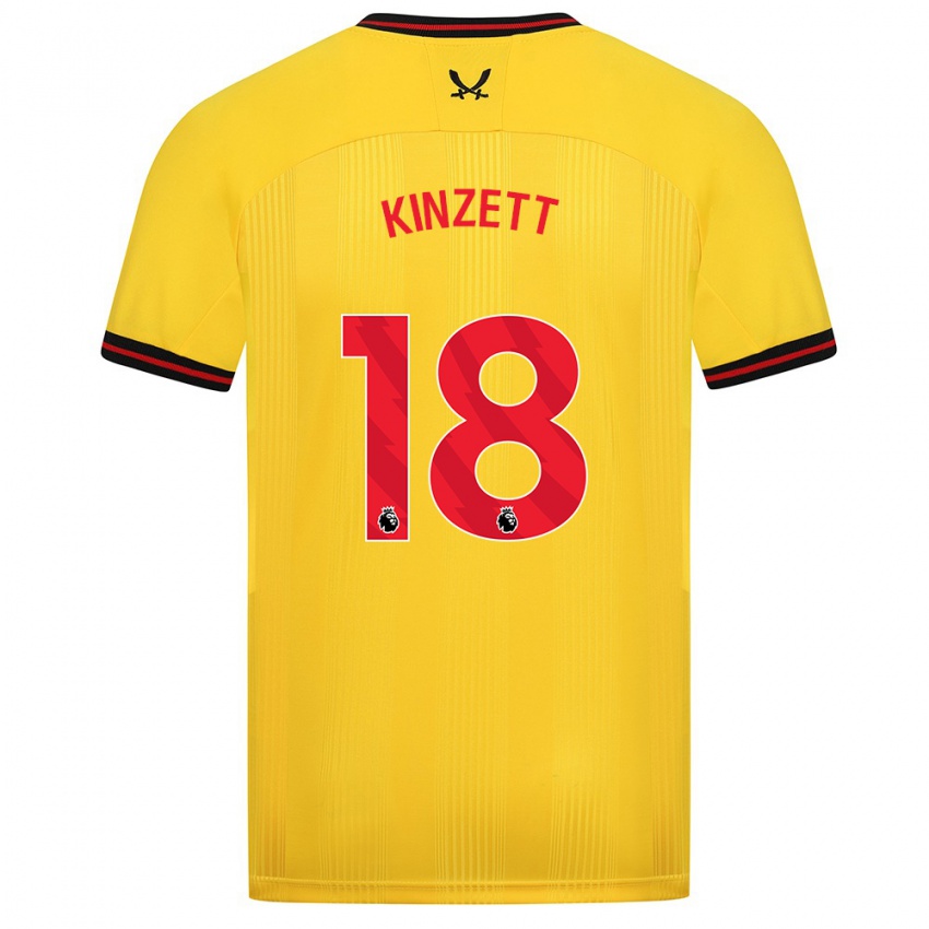 Bambino Maglia Ella Kinzett #18 Giallo Kit Gara Away 2023/24 Maglietta