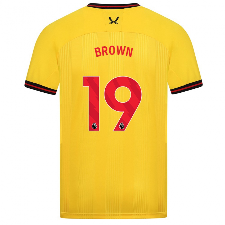 Bambino Maglia Alanta Brown #19 Giallo Kit Gara Away 2023/24 Maglietta