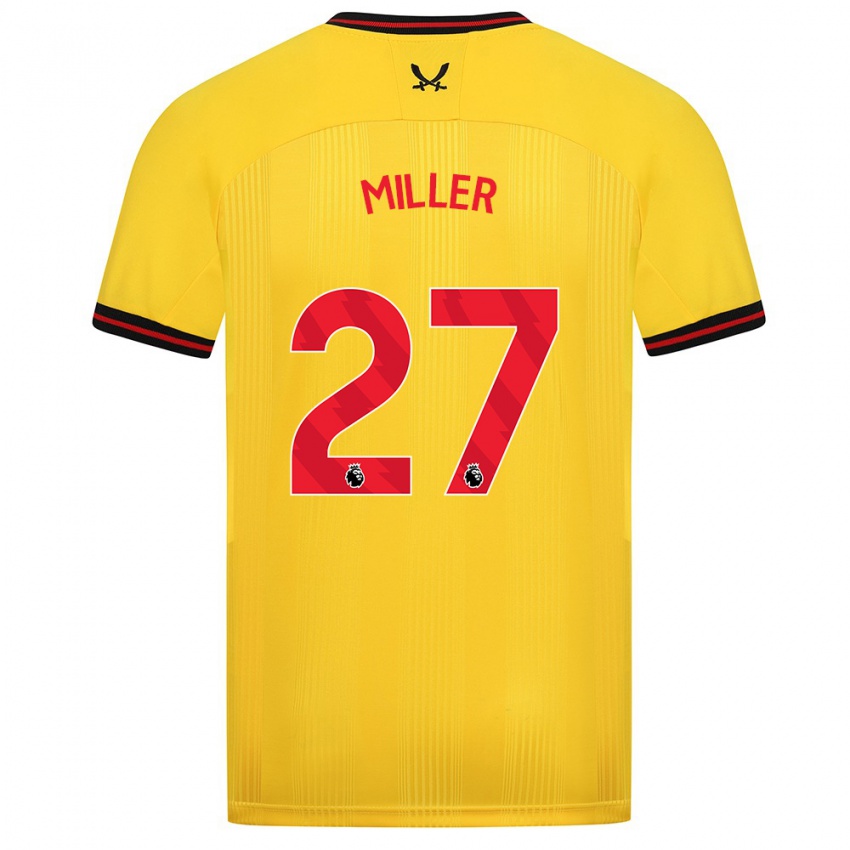 Bambino Maglia Lara Miller #27 Giallo Kit Gara Away 2023/24 Maglietta