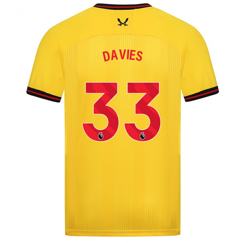 Bambino Maglia Bethan Davies #33 Giallo Kit Gara Away 2023/24 Maglietta