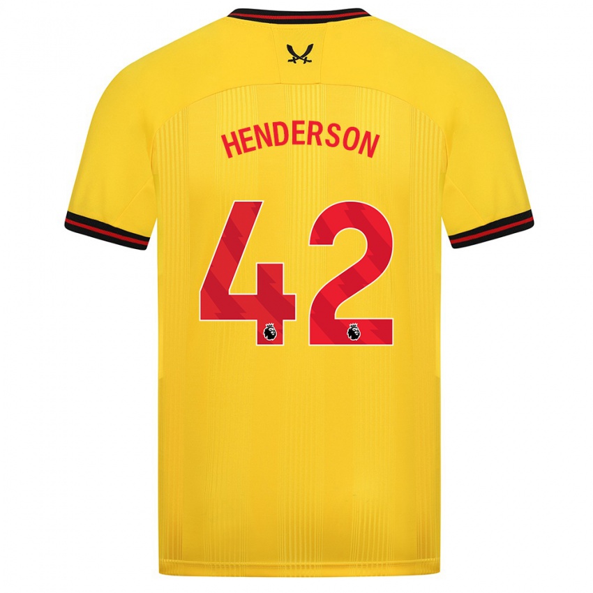 Bambino Maglia Peyton Henderson #42 Giallo Kit Gara Away 2023/24 Maglietta