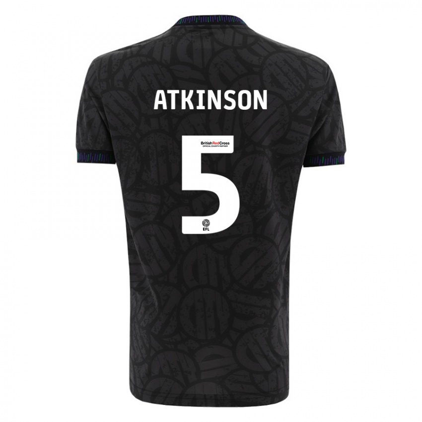 Bambino Maglia Rob Atkinson #5 Nero Kit Gara Away 2023/24 Maglietta