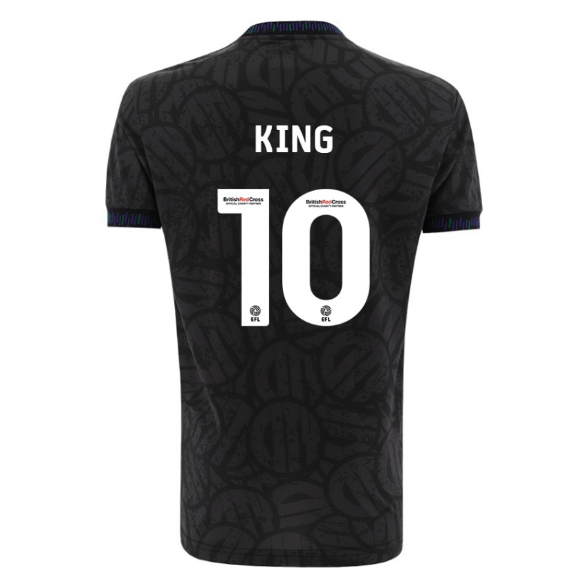 Bambino Maglia Andy King #10 Nero Kit Gara Away 2023/24 Maglietta