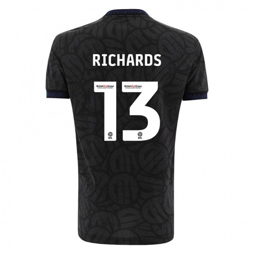 Bambino Maglia Harvey Wiles-Richards #13 Nero Kit Gara Away 2023/24 Maglietta