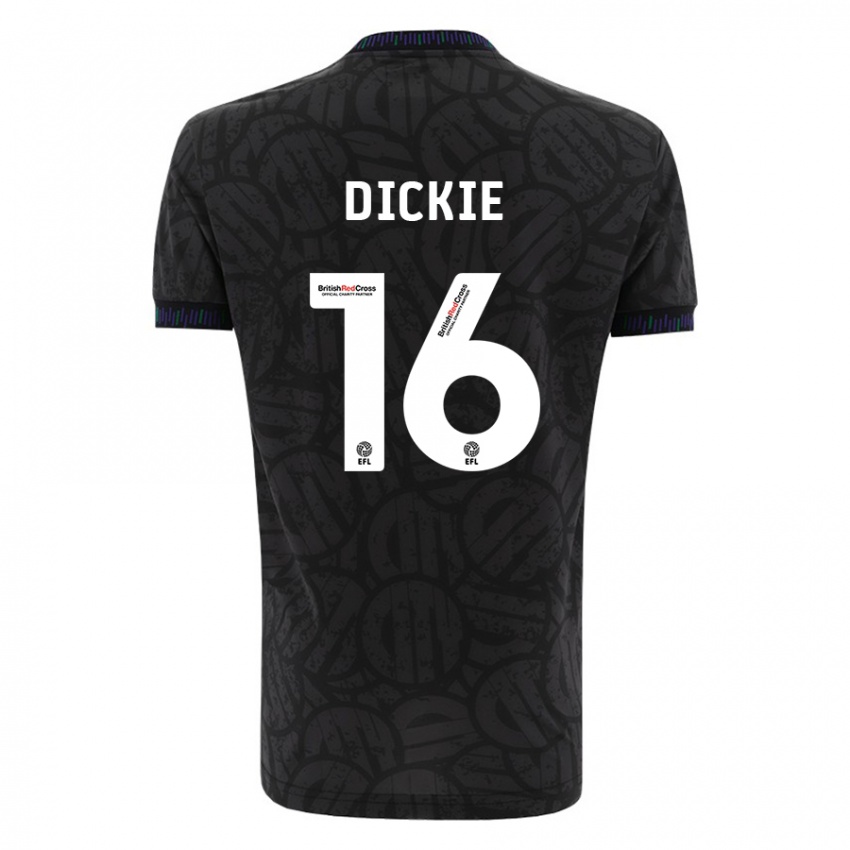 Bambino Maglia Rob Dickie #16 Nero Kit Gara Away 2023/24 Maglietta