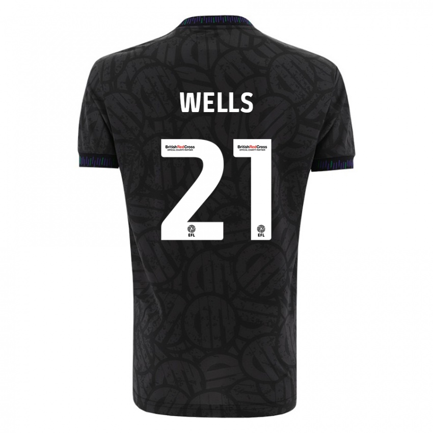 Bambino Maglia Nahki Wells #21 Nero Kit Gara Away 2023/24 Maglietta