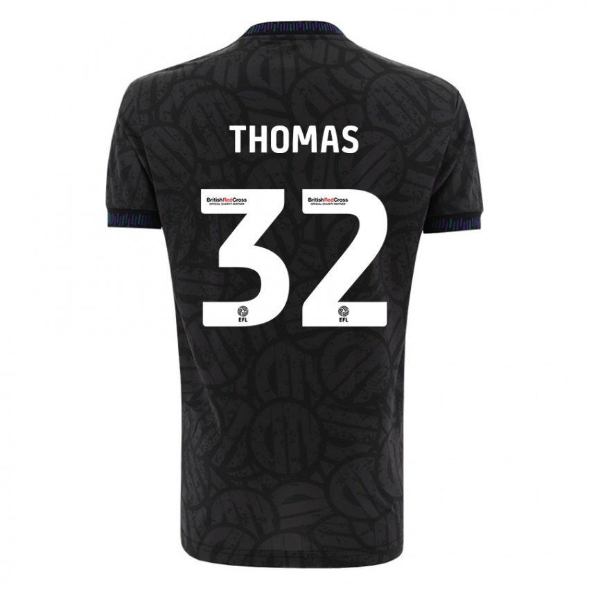 Bambino Maglia Lewis Thomas #32 Nero Kit Gara Away 2023/24 Maglietta