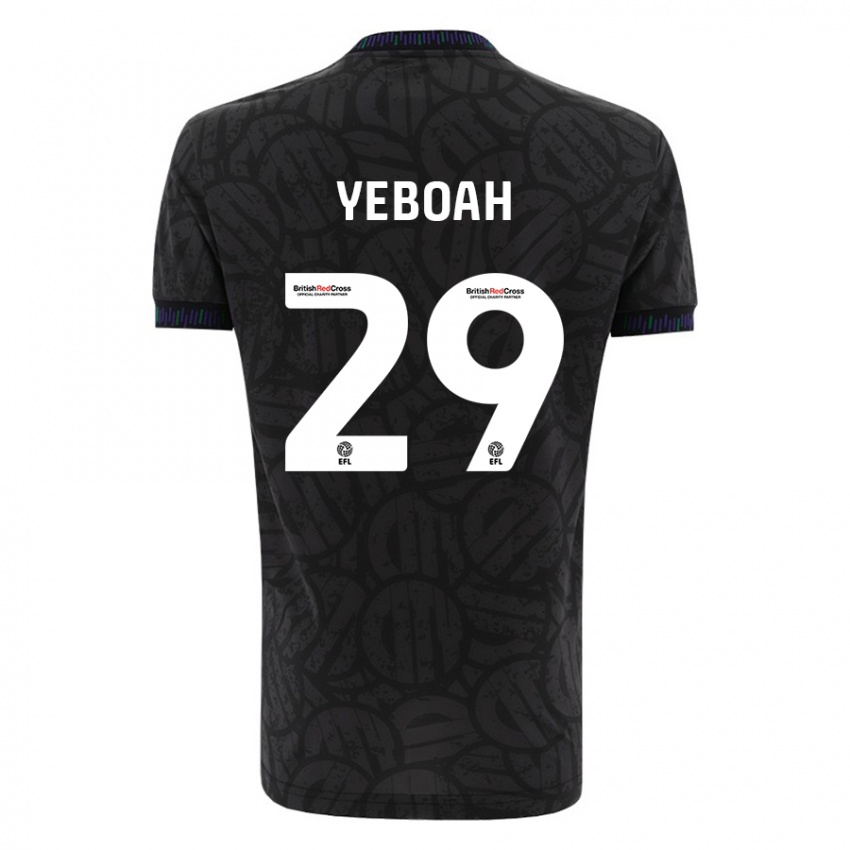 Bambino Maglia Ephraim Yeboah #29 Nero Kit Gara Away 2023/24 Maglietta