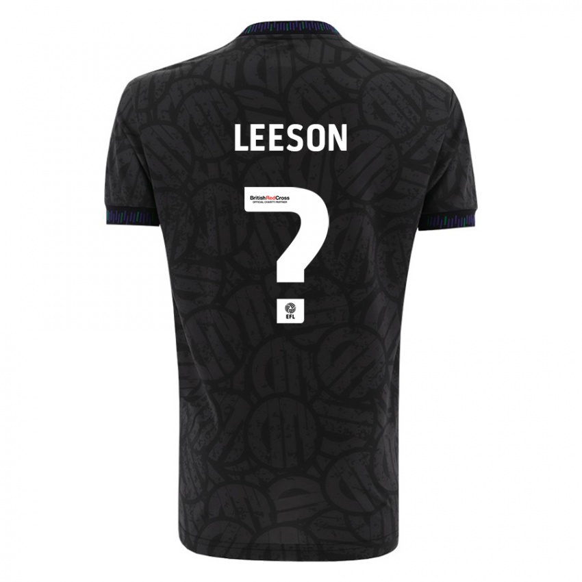 Bambino Maglia Harry Leeson #0 Nero Kit Gara Away 2023/24 Maglietta