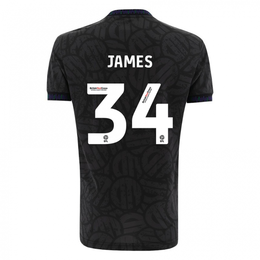 Bambino Maglia Joseph James #34 Nero Kit Gara Away 2023/24 Maglietta