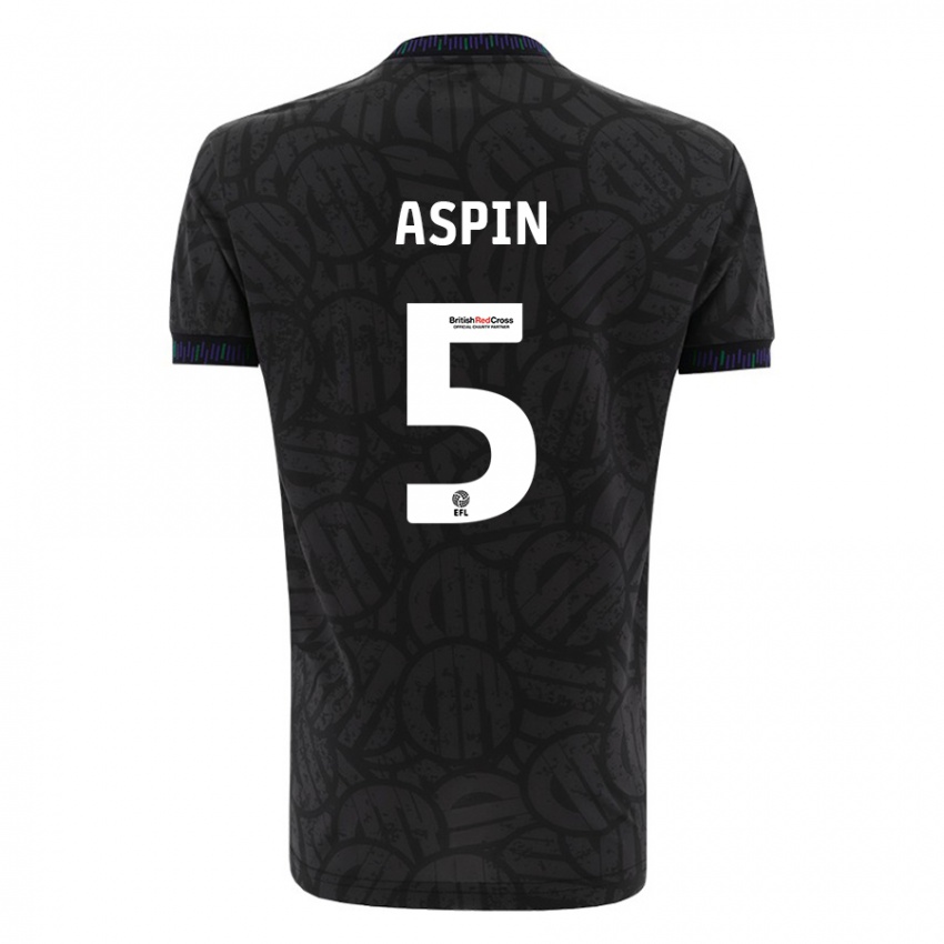 Bambino Maglia Brooke Aspin #5 Nero Kit Gara Away 2023/24 Maglietta