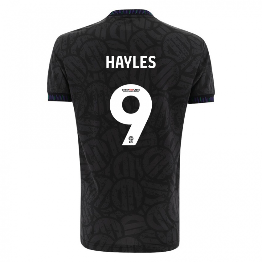 Bambino Maglia Shania Hayles #9 Nero Kit Gara Away 2023/24 Maglietta