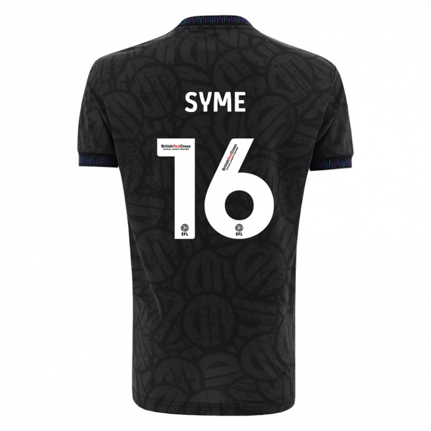 Bambino Maglia Emily Syme #16 Nero Kit Gara Away 2023/24 Maglietta