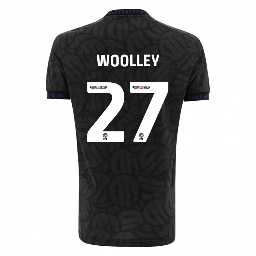 Bambino Maglia Jesse Woolley #27 Nero Kit Gara Away 2023/24 Maglietta