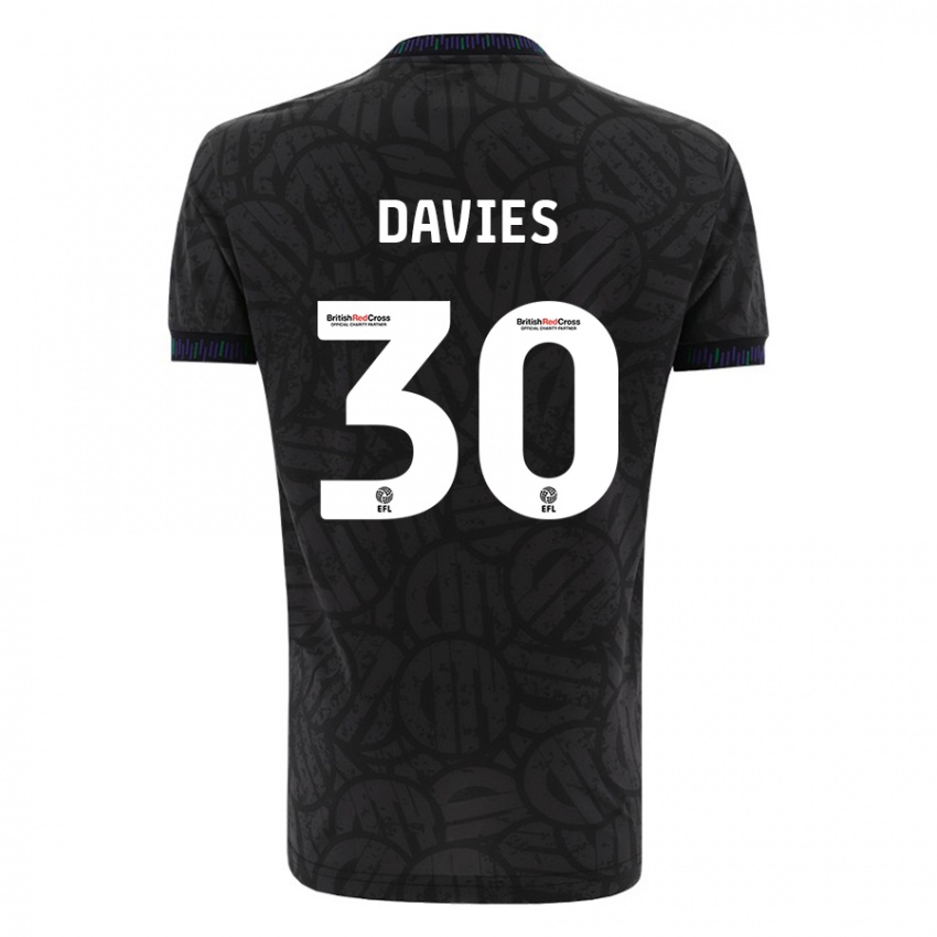 Bambino Maglia Yasmin Davies #30 Nero Kit Gara Away 2023/24 Maglietta