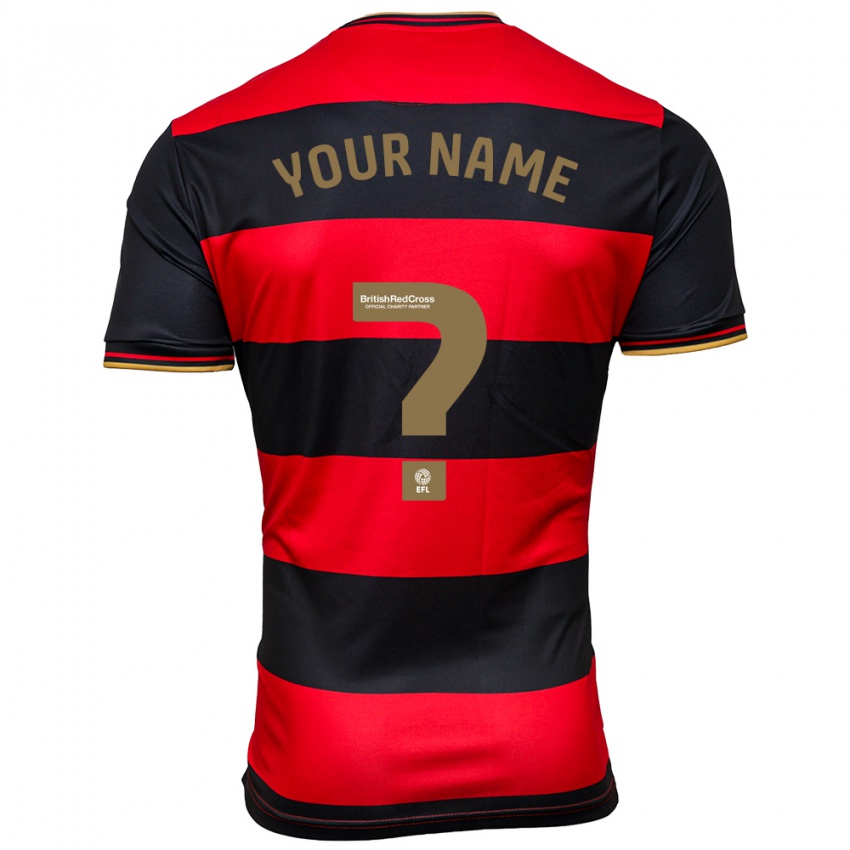 Bambino Maglia Il Tuo Nome #0 Nero Rosso Kit Gara Away 2023/24 Maglietta