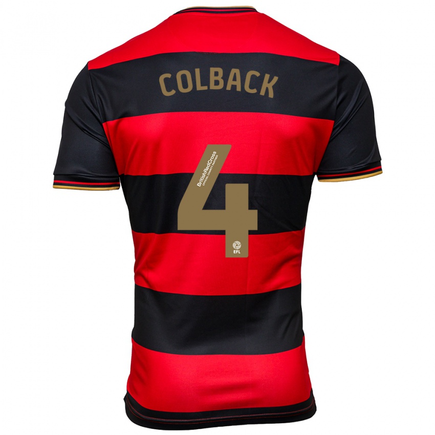 Bambino Maglia Jack Colback #4 Nero Rosso Kit Gara Away 2023/24 Maglietta