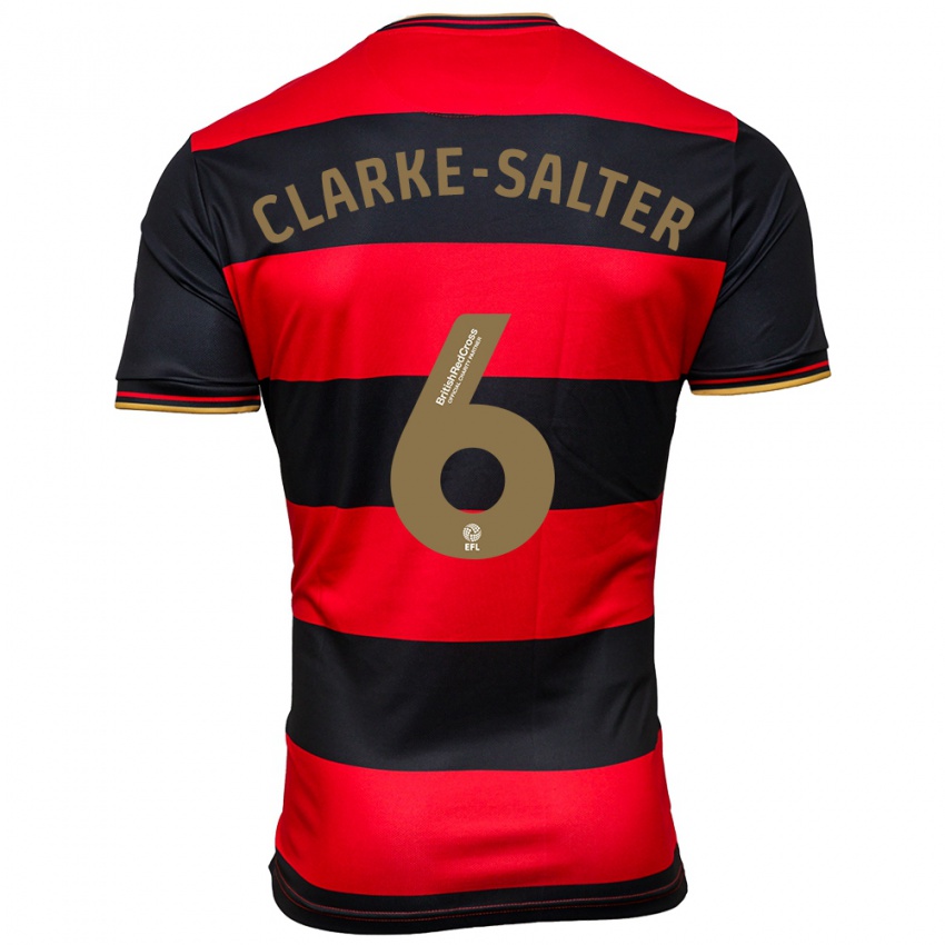 Bambino Maglia Jake Clarke-Salter #6 Nero Rosso Kit Gara Away 2023/24 Maglietta