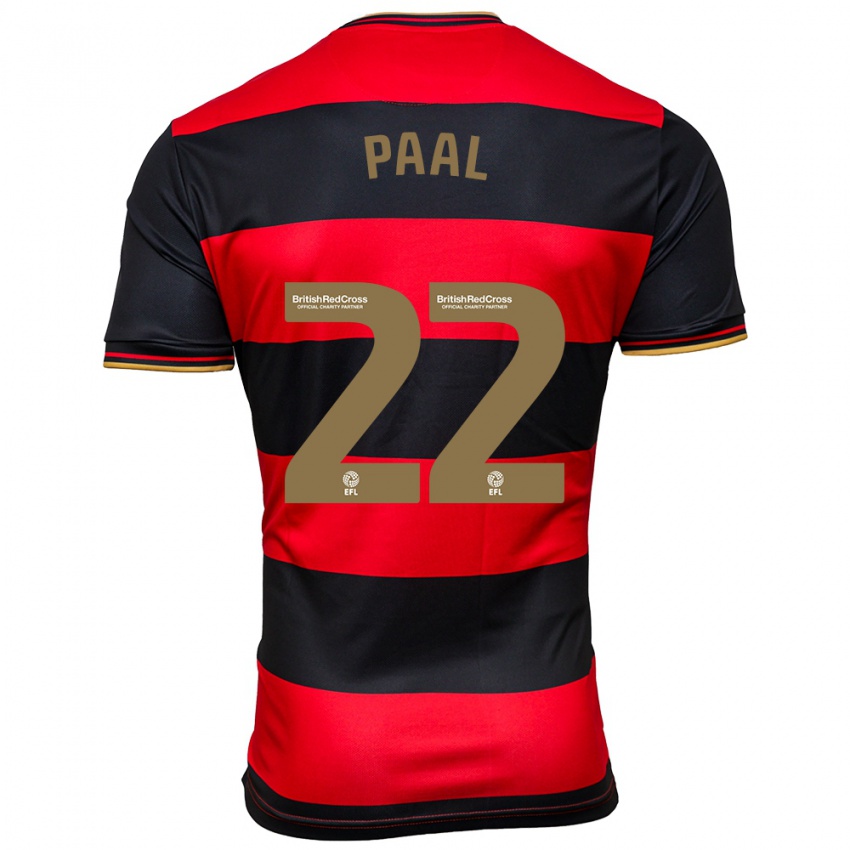 Bambino Maglia Kenneth Paal #22 Nero Rosso Kit Gara Away 2023/24 Maglietta