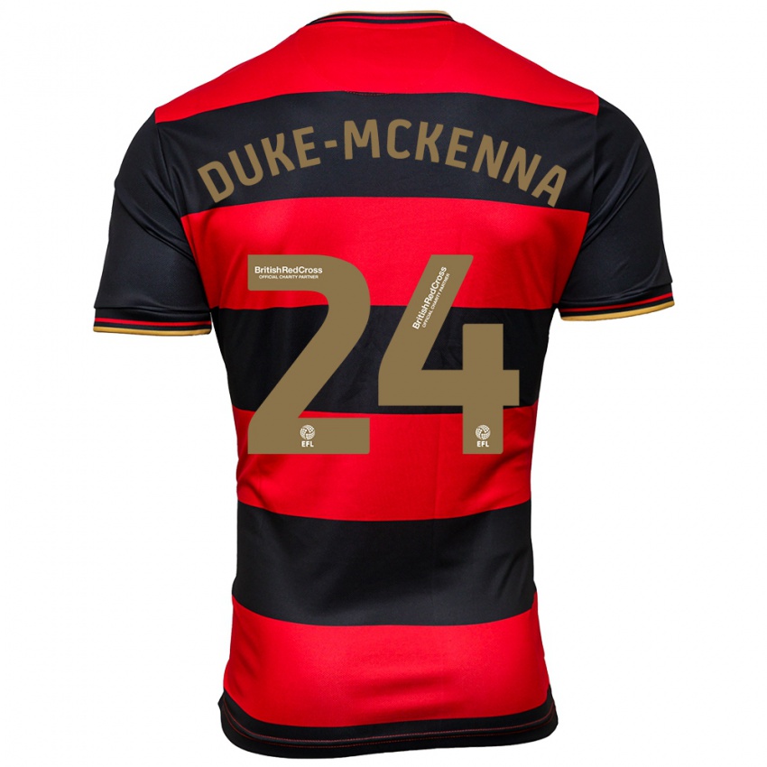 Bambino Maglia Stephen Duke-Mckenna #24 Nero Rosso Kit Gara Away 2023/24 Maglietta