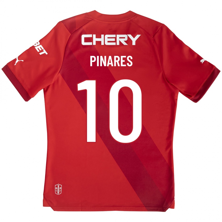 Bambino Maglia César Pinares #10 Rosso Kit Gara Away 2023/24 Maglietta