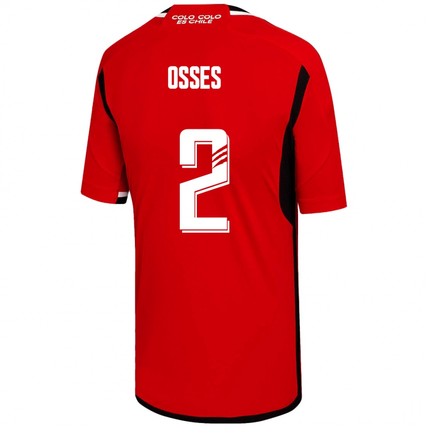 Bambino Maglia Martina Osses #2 Rosso Kit Gara Away 2023/24 Maglietta