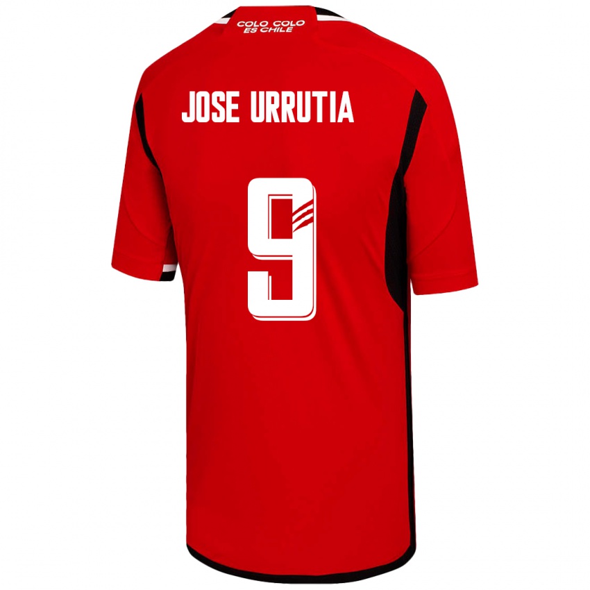 Bambino Maglia María José Urrutia #9 Rosso Kit Gara Away 2023/24 Maglietta