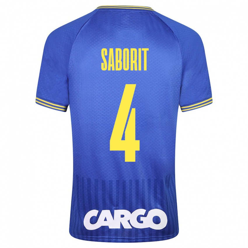 Bambino Maglia Enric Saborit #4 Blu Kit Gara Away 2023/24 Maglietta