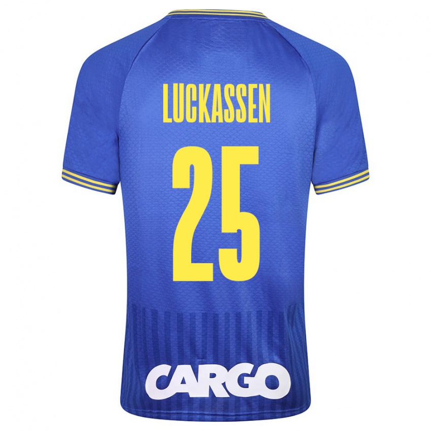 Bambino Maglia Derrick Luckassen #25 Blu Kit Gara Away 2023/24 Maglietta