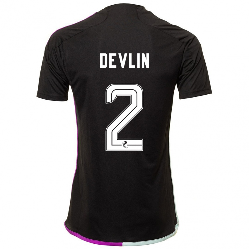 Bambino Maglia Nicky Devlin #2 Nero Kit Gara Away 2023/24 Maglietta