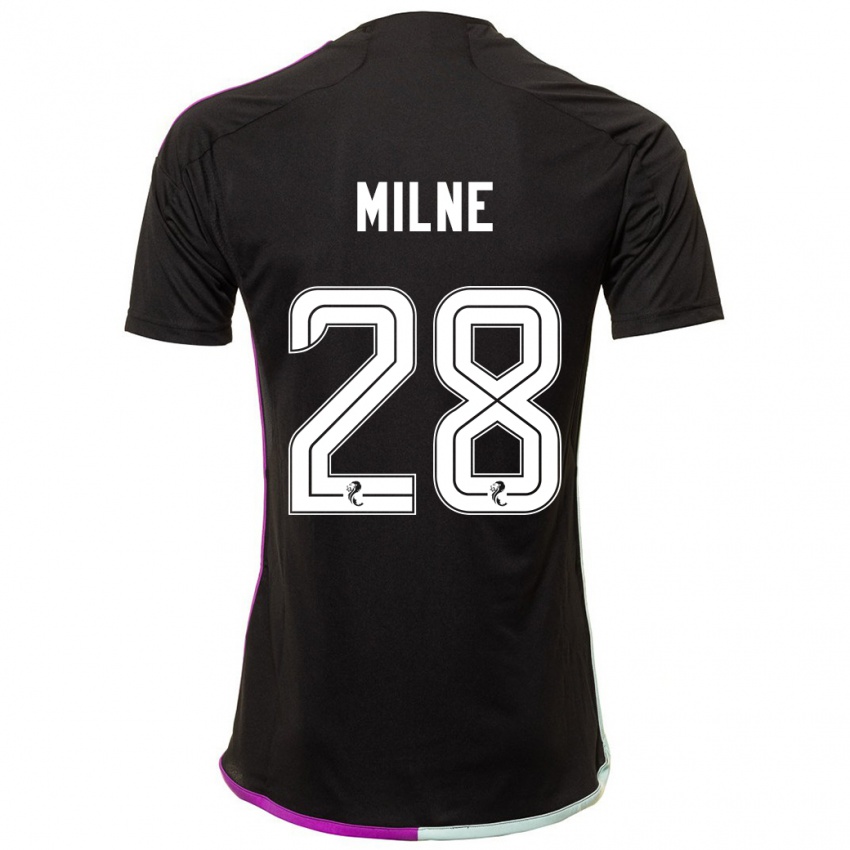 Bambino Maglia Jack Milne #28 Nero Kit Gara Away 2023/24 Maglietta