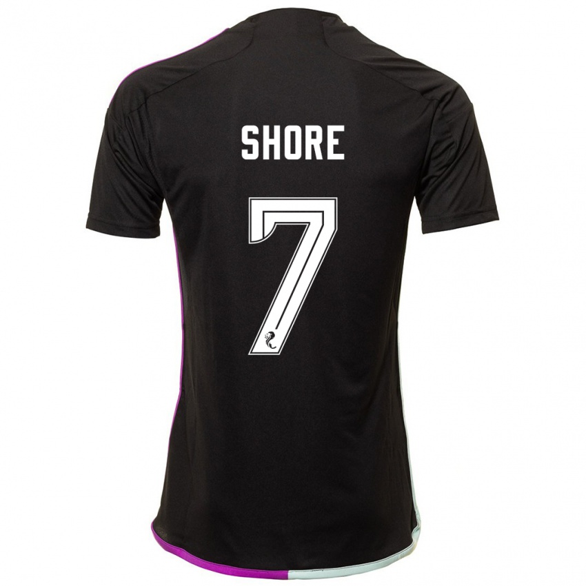 Bambino Maglia Eilidh Shore #7 Nero Kit Gara Away 2023/24 Maglietta