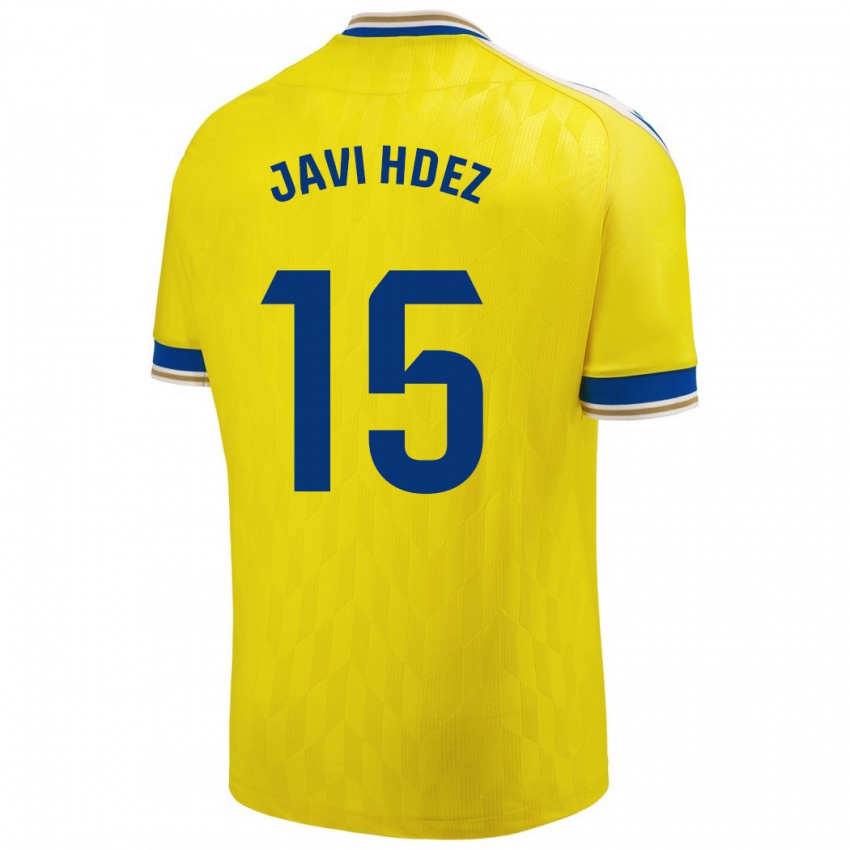 Uomo Maglia Javi Hernández #15 Giallo Kit Gara Home 2023/24 Maglietta